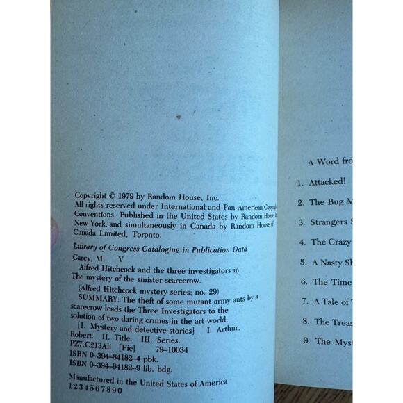 Vintage 1979 The Three Investigators The Mystery of the Sinister Scarecrow pbk - Picture 4 of 4